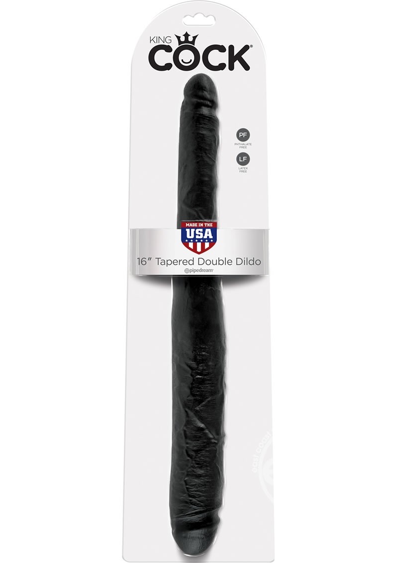 Pipedream King Cock Tapered Double Dildo Black 16 Inch