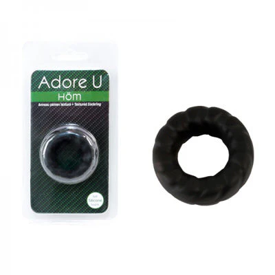 Adore U Höm Textured Cock Ring Black