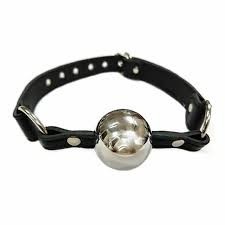Rouge Ball Gag with Hollow Stainless Steel Ball - Black