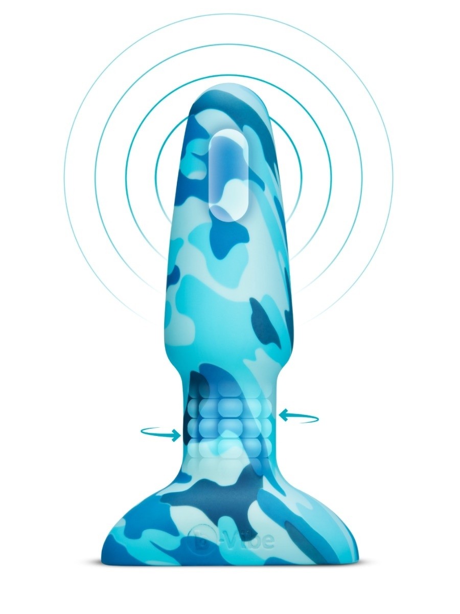 B-Vibe Anal Rimming 2 Plug Blue Camo