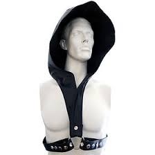 Rouge Faux Leather Hoody Harness With Leather Strap - One Size