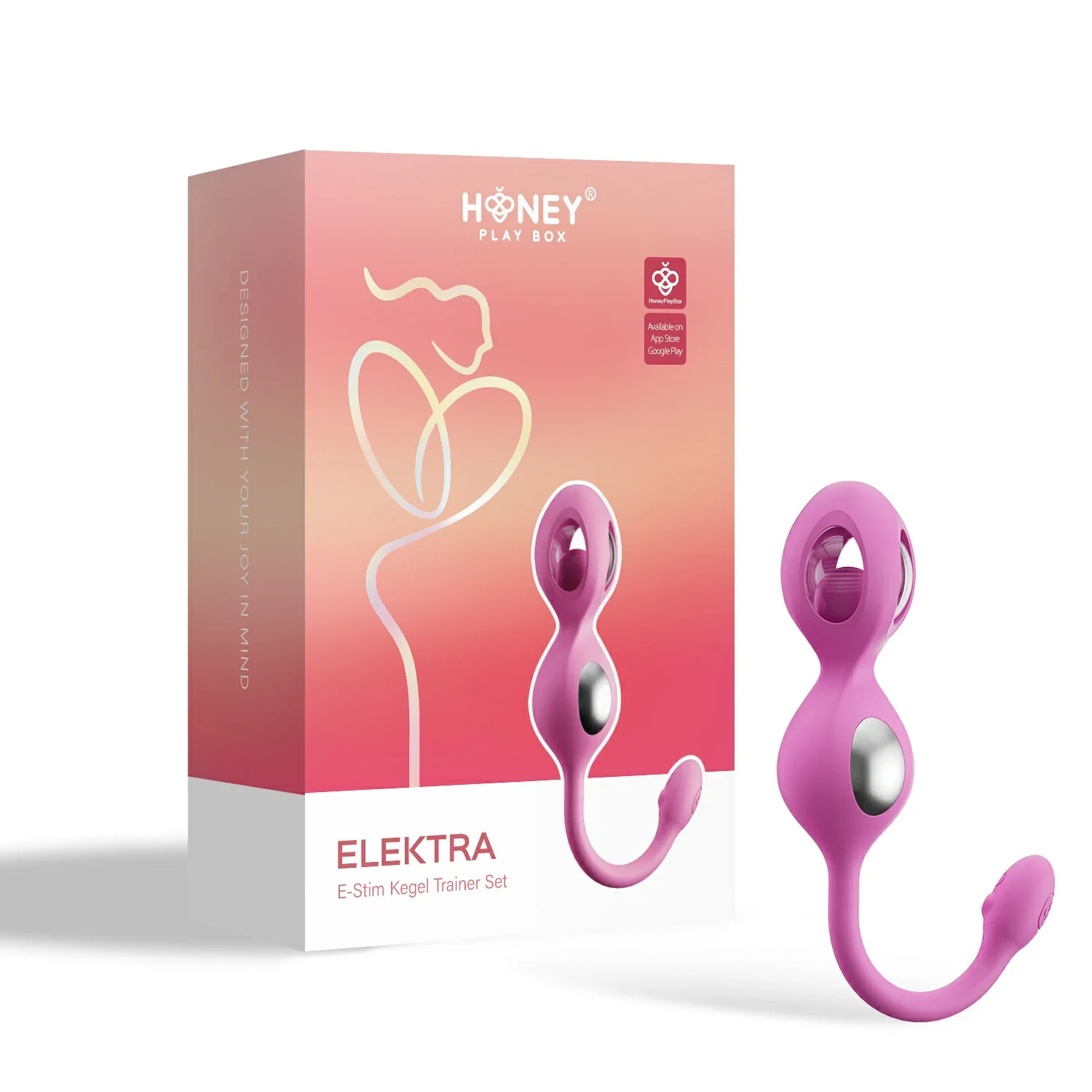 Honey Play Box Elektra - App-Control - E-Stim Weighted Kegel Trainer Set Pink