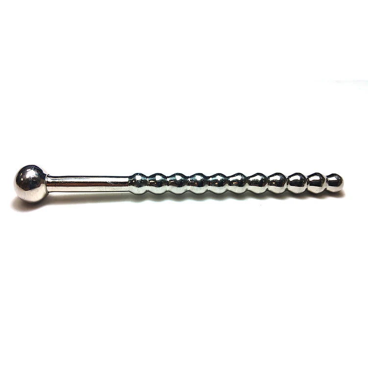 Rouge Satinless Steel Beaded Hollow Urethral Sound with Stopper