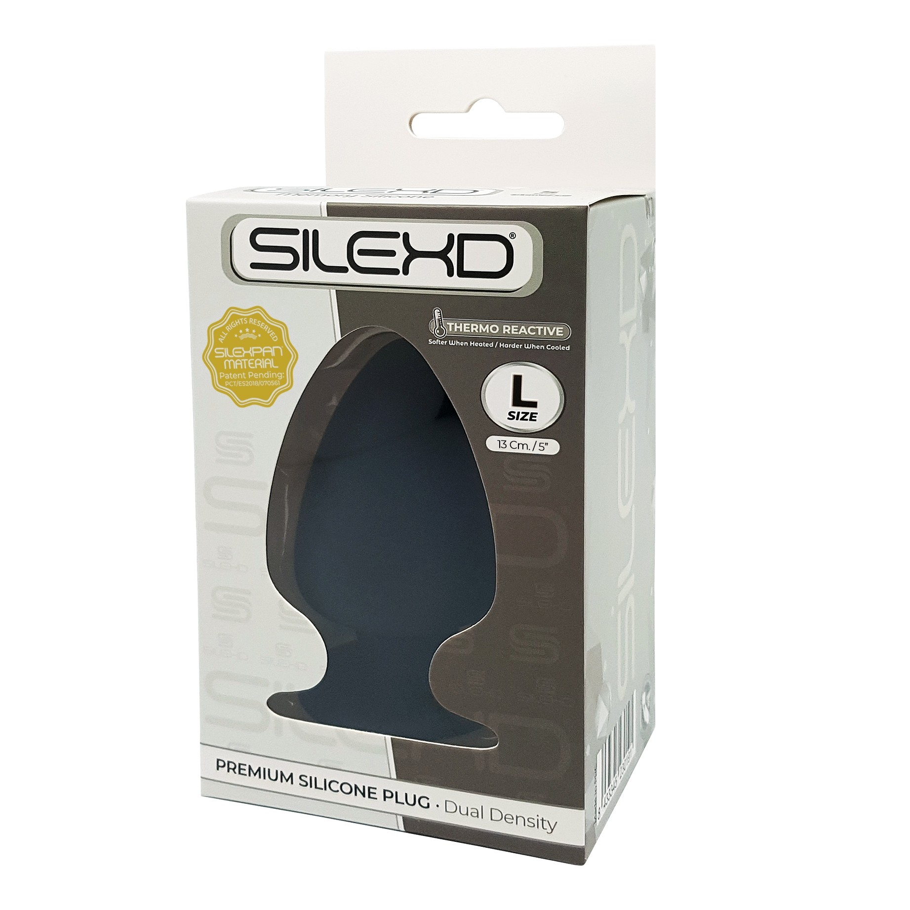 SilexD Dual Density Silicone Model 1 Black Butt Plug 5 Inches