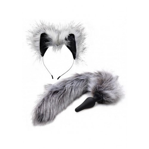 Tailz Wolf Tail and Ears Set - Gray
