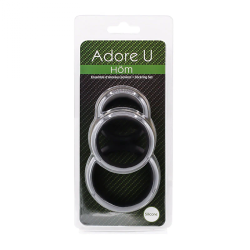 Adore U Höm Cock Ring Set Black