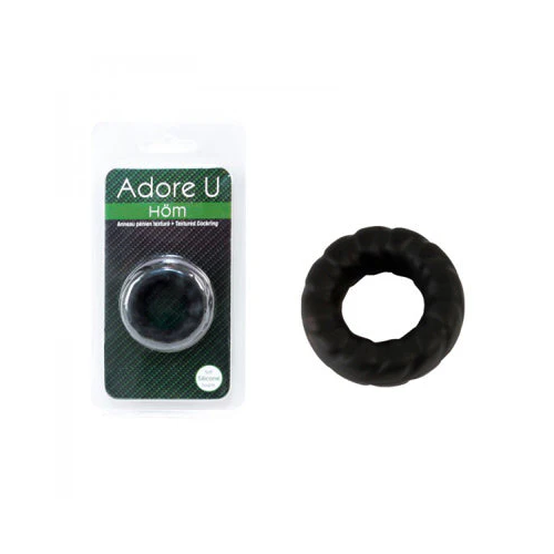 Adore U Höm Textured Cock Ring Black