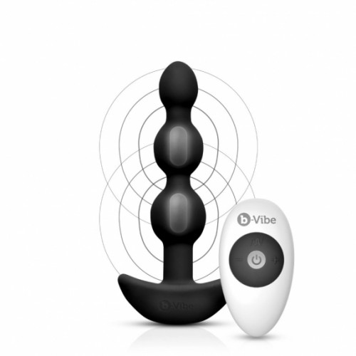 B Vibe Triplet Rechargeable Anal Beads Black Hush Canada 1