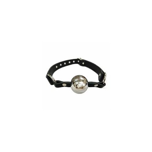 Rouge Ball Gag with Hollow Stainless Steel Ball - Black