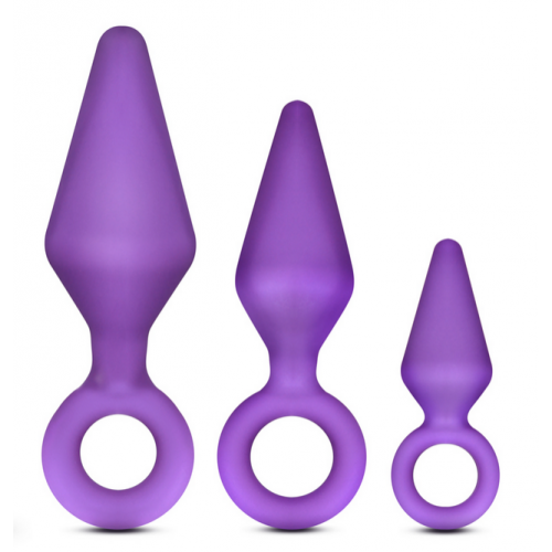 Blush 3 Pc. Anal Plug Candy Rimmer Kit Purple