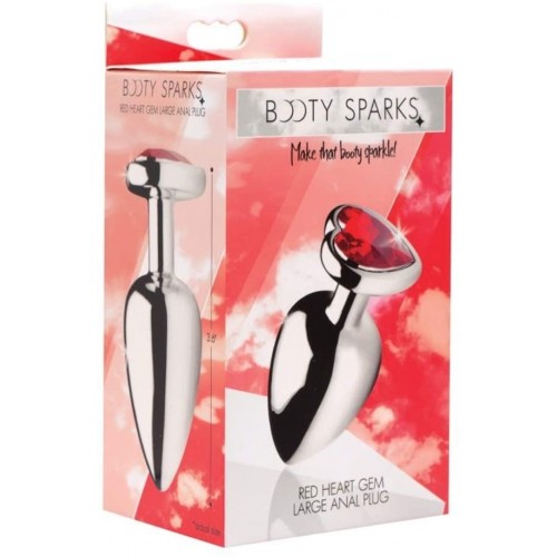 Booty Sparks Aluminum Butt Plug Large Red Heart Gem HUSH Canada 1