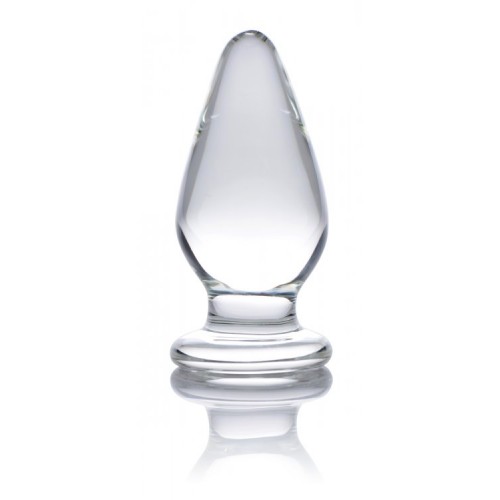 Prisms Erotic Glass Ember Weighted Tapered Anal Plug Clear