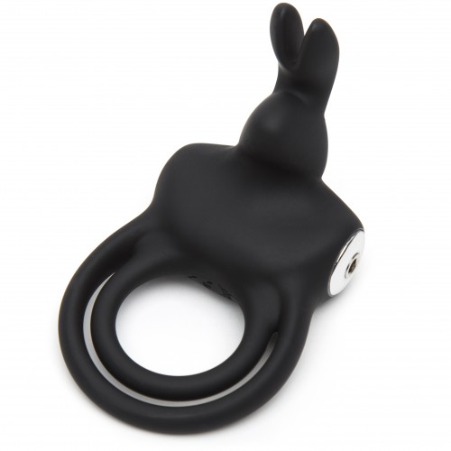 Happy Rabbit Couples Stimulating Rechargeable Rabbit Love Ring Black