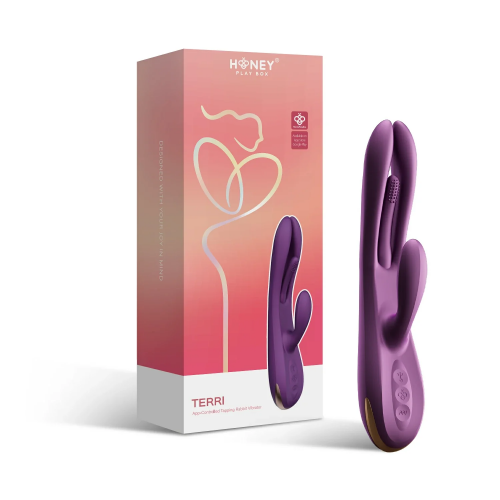Honey Play Box Terri App-Controlled Kinky Finger Tapping Rabbit Vibrator Purple