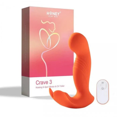 Honey Play Box Crave 3 Rotating G-Spot Vibrator & Clit Tickler Orange
