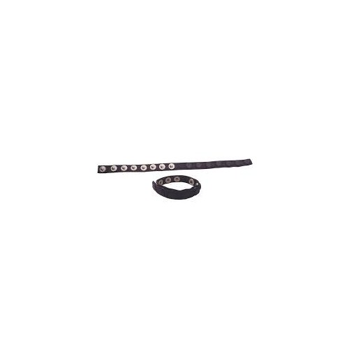 Rouge Leather Double Multi Snap Cock Strap / Silver Snap Buttons