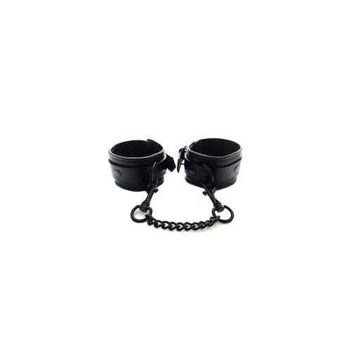 Rouge Leather Wrist Cuffs - Black with Black