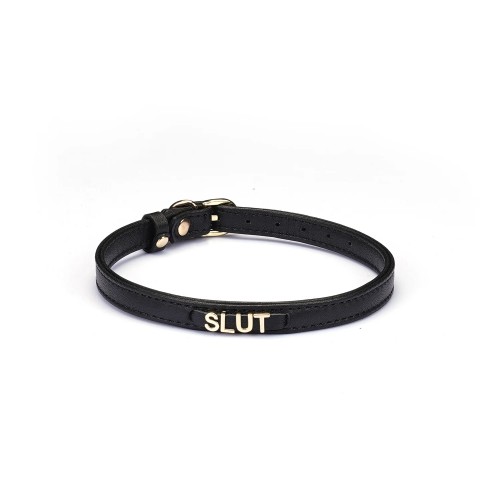 Liebe Seele Premium Leather Choker With Small Letters Slut