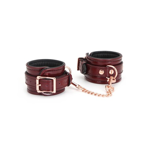 Liebe Seele Wine Red Leather Handcuffs