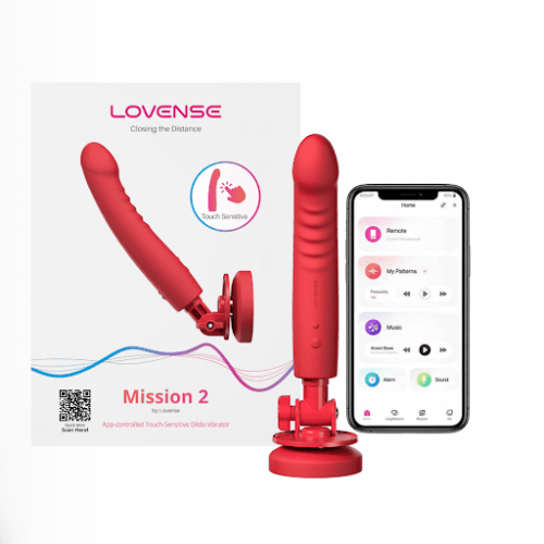  Lovense Mission 2 Vibrating Suction Cup Dildo with Touch-Sense Technology 