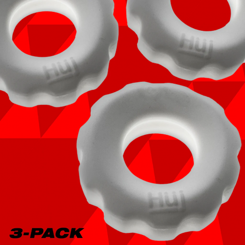 Oxballs Superhuj Cock Ring 3 Pack White Ice