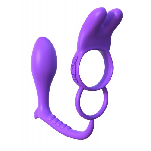 Pipedream Fantasy Cock Ringz Ass Gasm Vibrating Rabbit Cock Ring and Anal Plug 
