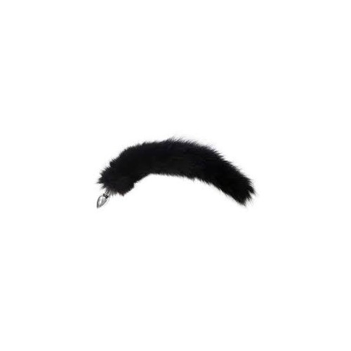 Rouge Removable Medium Stainless Steel Butt Plug Tail With Real Fur