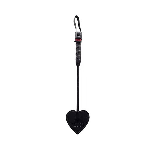 Rouge Mini Leather Spade Paddle Crop 10" Black
