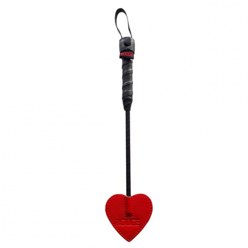 Rouge Mini Leather Spade Paddle Crop 10" Red