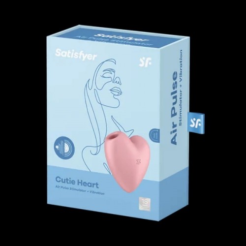 Satisfyer Cutie Heart Air Pulse Stimulator + Vibration Light Red