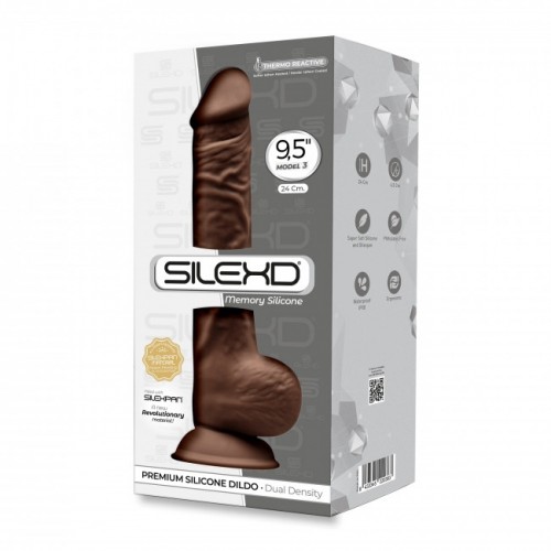 Silexd 9.5" Model 3 - Brown Flesh, Thermo Reactive Premium Silicone Memory