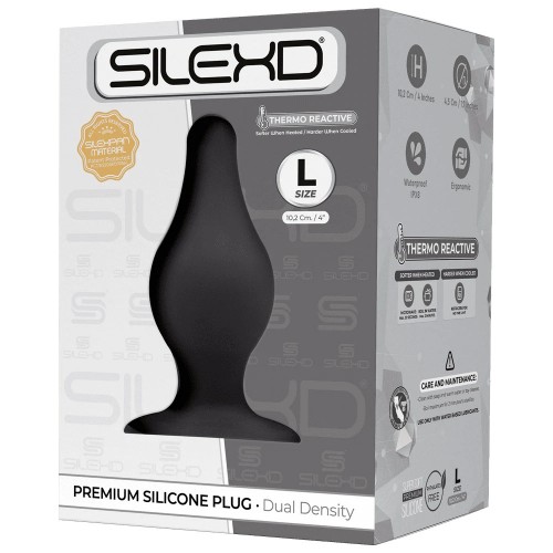 SilexD Dual Density Silicone Model 2 Black Butt Plug 4" Inches Large