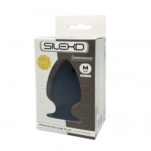 SilexD Dual Density Silicone Model 1 Black Butt Plug 4.5" Inches Medium