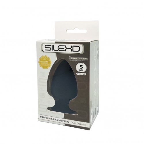 SilexD Dual Density Silicone Model 1 Black Butt Plug 3.5" Inches Small