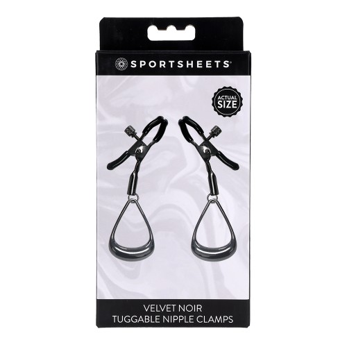Sportsheets Velvet Noir Tuggable Nipple Clamps