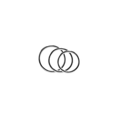 Rouge Stainless Steel 3 Piece Cock Ring Set (45/50/55mm) - Silver