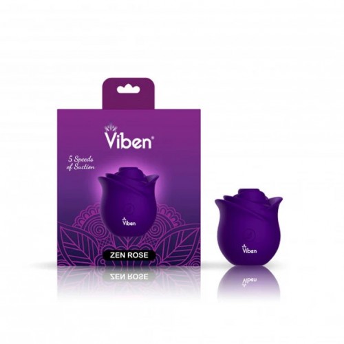 Viben Zen Rose Handheld Rose Vibrator Violet 