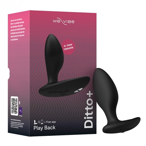 We Vibe Ditto+ Anal Plug with We Connect App Control Satin Black