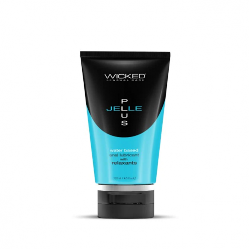 Wicked Jelle Plus Water Based Anal Gel Lubricant with Relaxants 4.0oz 