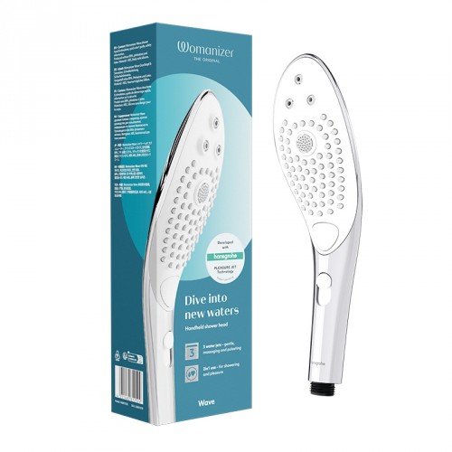 Womanizer Wave Pleasure Shower Head & Water Massage Clitoral Stimulator Chrome