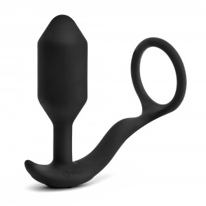 B Vibe Vibrating Snug & Tug Silicone Plug and Cock Ring Medium