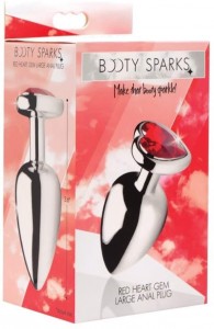Booty Sparks Aluminum Butt Plug Large Red Heart Gem HUSH Canada 1