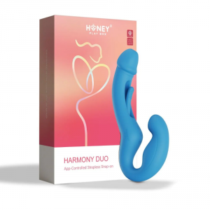 Honey Play Box Harmony Duo App Controlled Tapping Strapless Strap On Blue