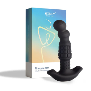Honey Play Box Pineapple Man Rolling Bead Vibrating Prostate Massager Black
