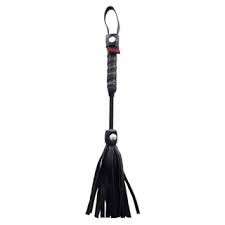 Rouge Mini Leather Flogger 10" - Black