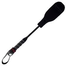 Rouge Mini Leather Oval Paddle Crop 10" - Black