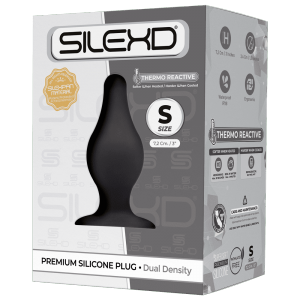 SilexD Dual Density Silicone Model 2 Black Butt Plug 3" Inches Small 