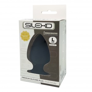 SilexD Dual Density Silicone Model 1 Black Butt Plug 5" Inches Large