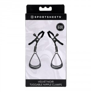 Sportsheets Velvet Noir Tuggable Nipple Clamps