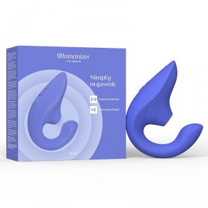 Womanizer Blend Pleasure Air Rabbit Vibrator Vibrant Blue